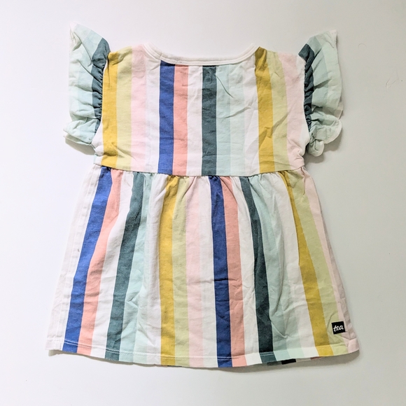 Colorful Striped Ruffle Sleeve Top - Picture 3 of 3